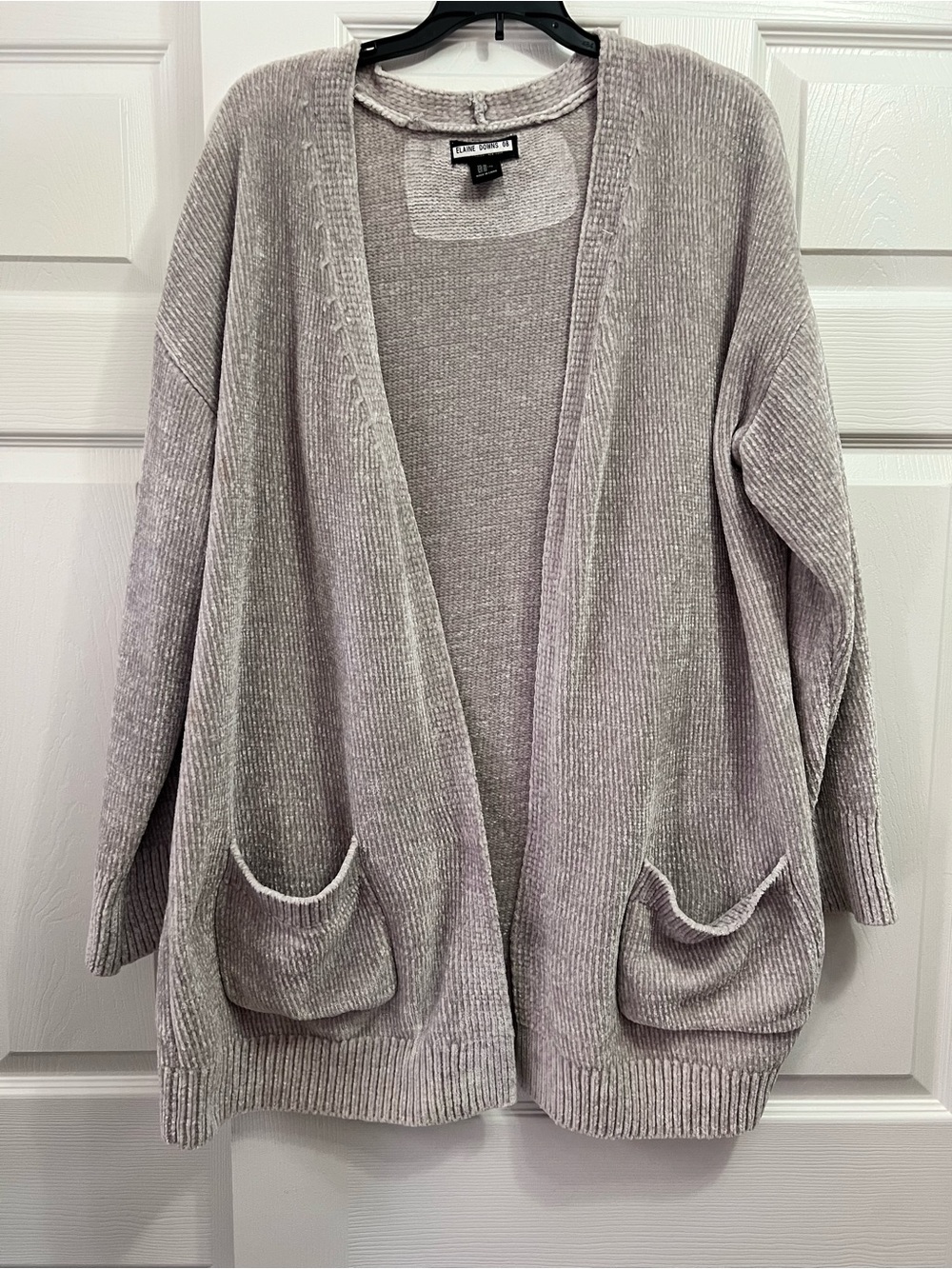 Rachel Zoe Cozy Open-Front Sweater Cardigan in Light Gray